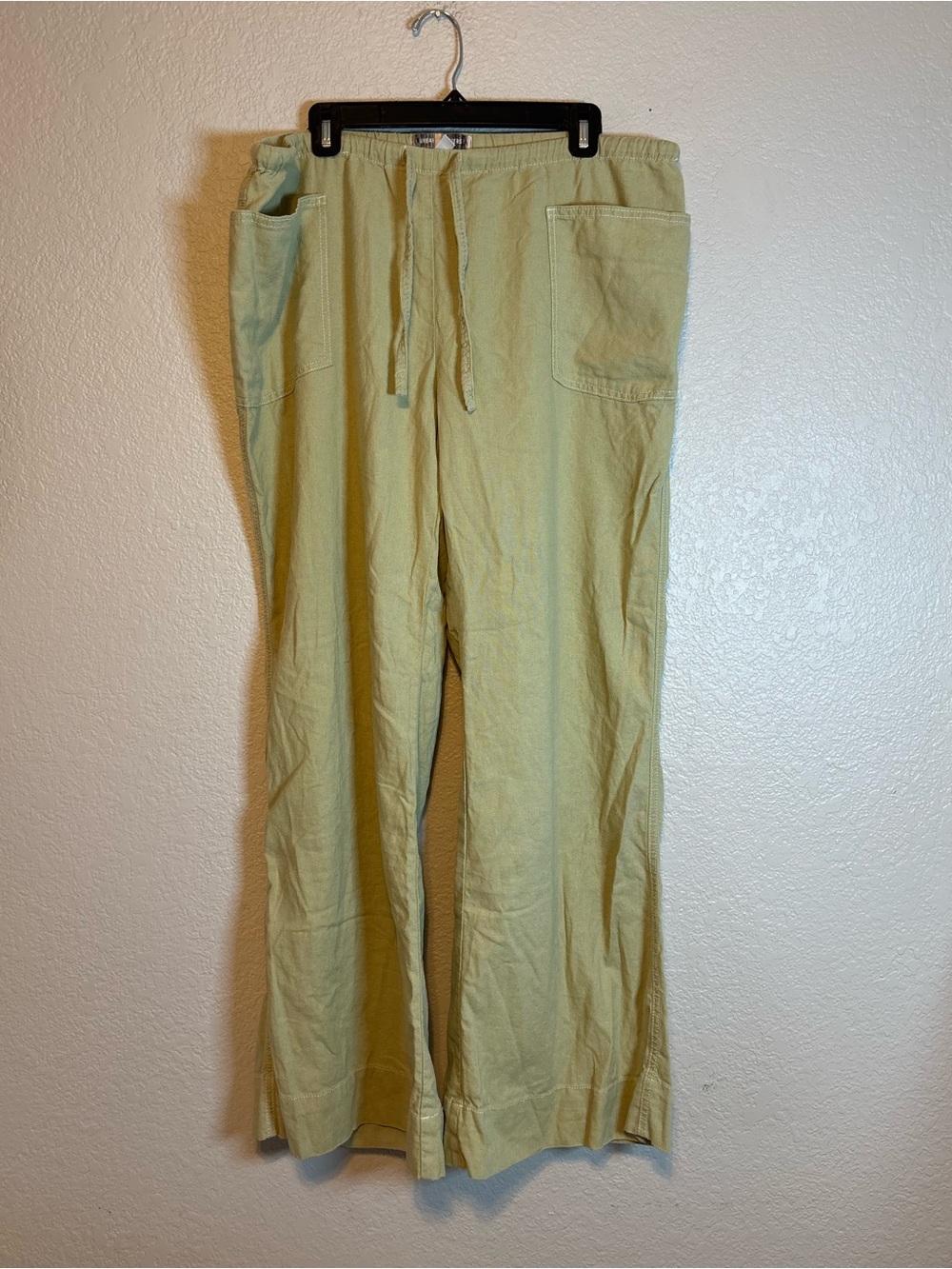 BDG Olive Five-Pocket Linen Pants Urban Outfitters Olive Green - Picture 2 of 11
